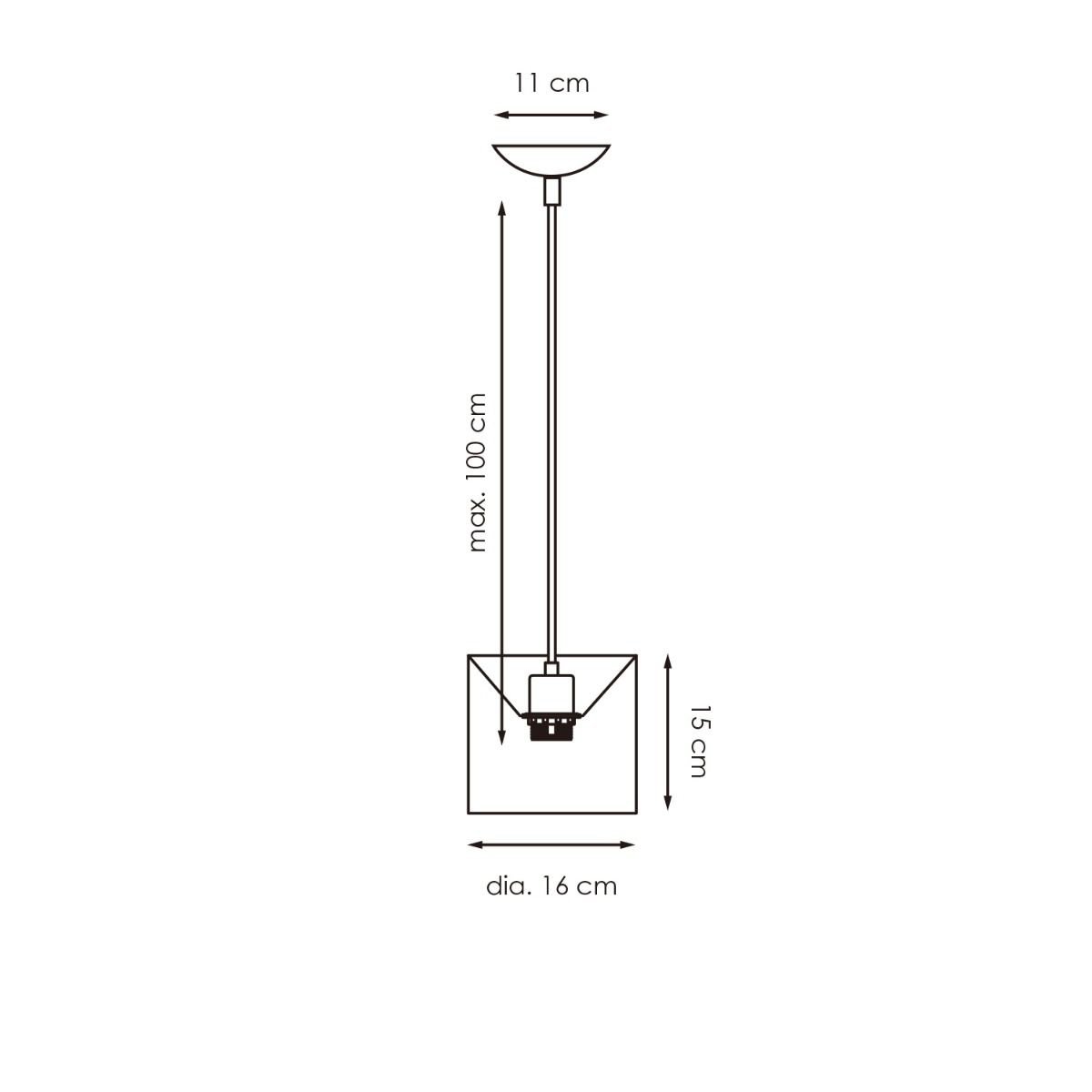 Hanglamp Bling met lampenkap, E27, grijs, 16cm