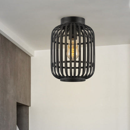 Ceiling lamp with bamboo shade 21.5 x 21.5 x 30 cm
