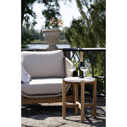 Terracina Bijzettafel – Natuurlijke Elegantie met Terrazzo Top