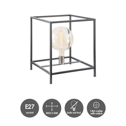 Moderne tafellamp Kaso - Zwart - 35x35x40cm |woon-meubel.nl