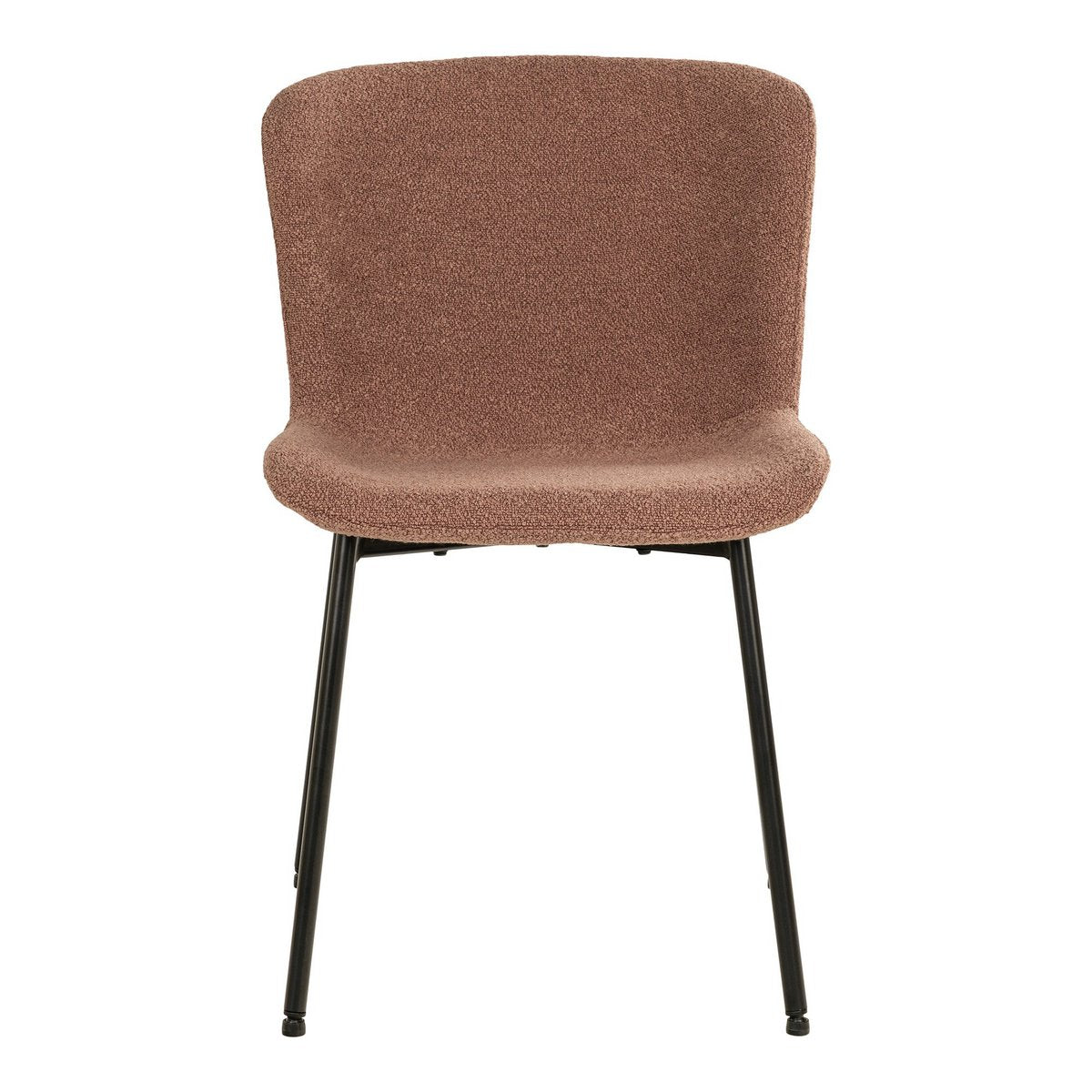 Maceda Dining Chair - Eetkamerstoel in bouclé, roest met zwarte poten - Set van 2