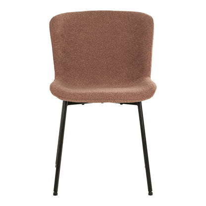 Chaise de salle à manger Maceda - Chaise de salle à manger en bouclé, rouille avec pieds noirs - Lot de 2
