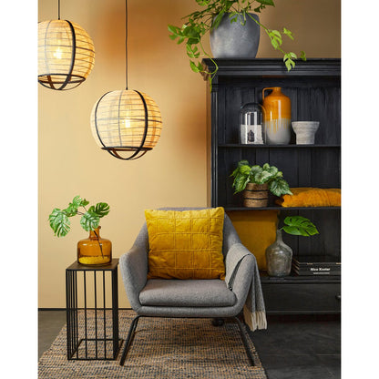 Cache-pot Lester - H31 x Ø33 cm - Terre cuite - Gris clair