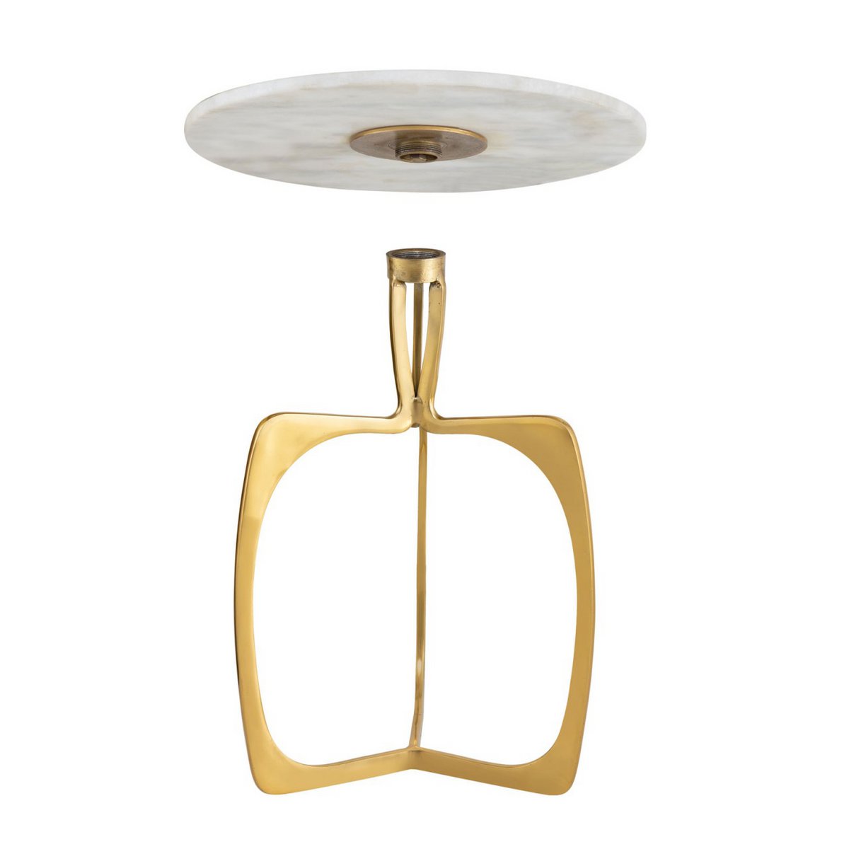 Luxe Ronde Bijzettafel van Marmer & Aluminium – Zilver/Zwart of Goud/Wit – Ø45 x H56 cm