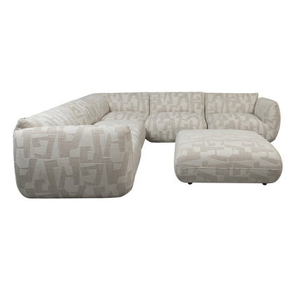 Canapé d'angle 6 places + canapé ottoman Bank Amsterdam White Glyphs