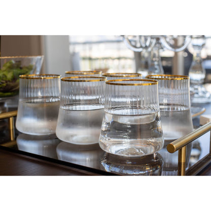 Waterglazen met Gouden Rand – Set van 6 – 350 ml – Luxe