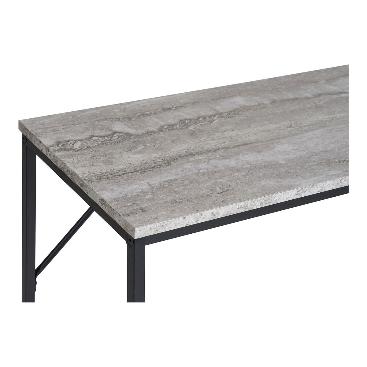 Console Vita - aspect travertin, noire, 110x26x80cm