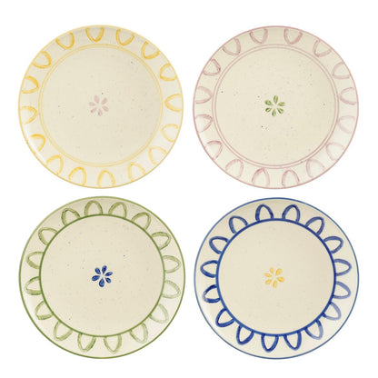 Clayton Ontbijtbord Groen, Blauw, Geel, Lila - Steengoed - Set van 4 |woon-meubel.nl