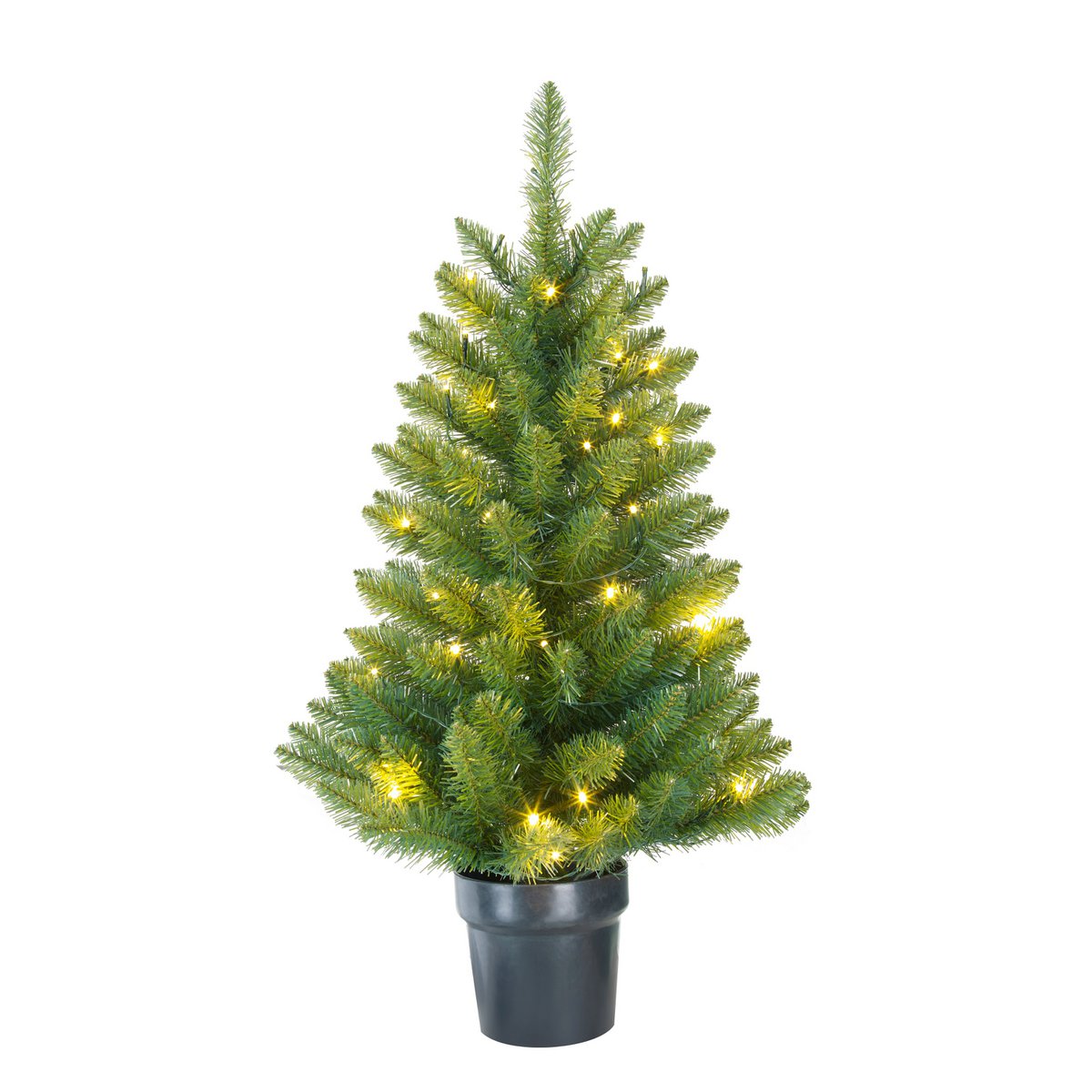 Riverton Kunstkerstboom in Pot met LED Verlichting - H90 x Ø58 cm - Groen