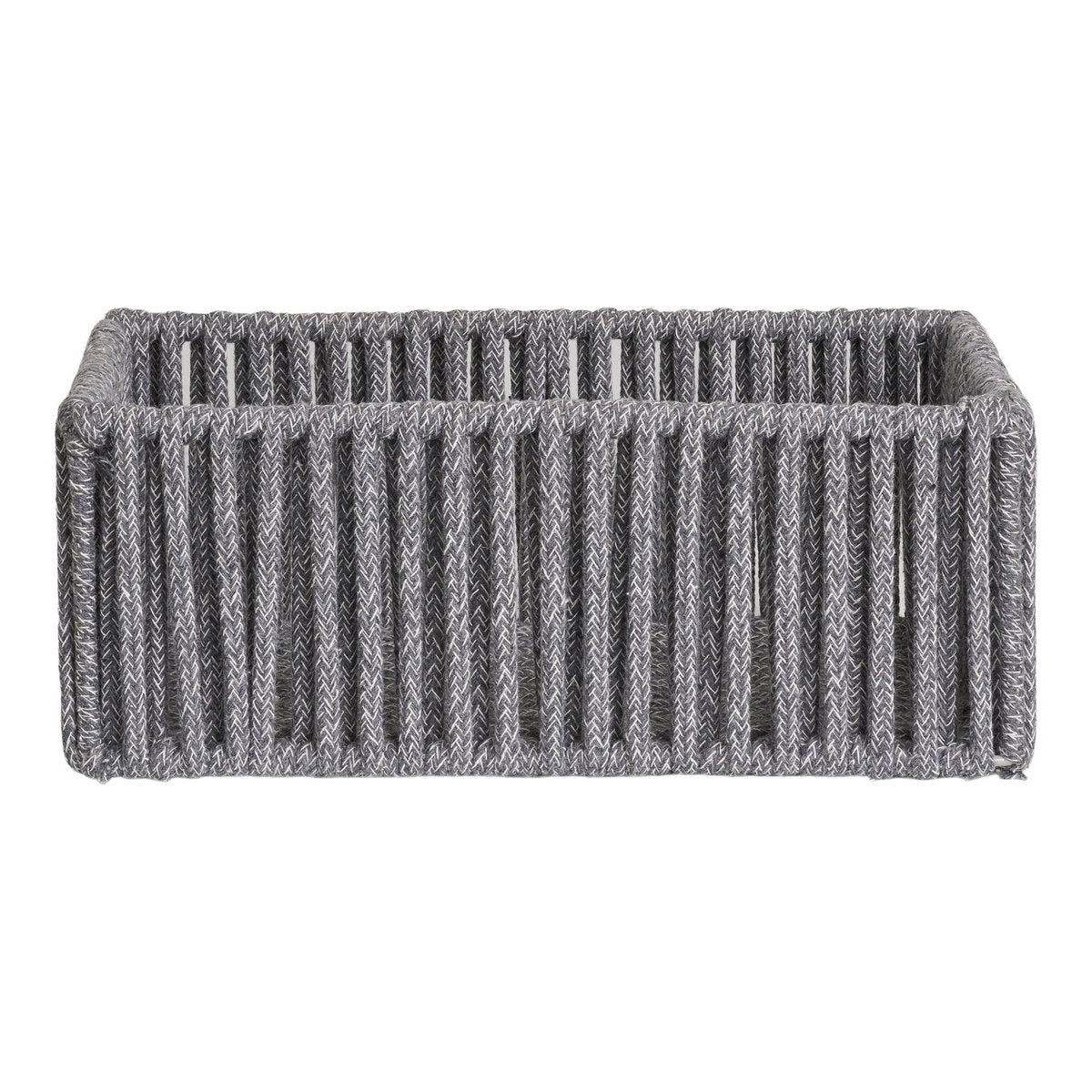 Set of 3 Storage Baskets Gray – Cotton &amp; Metal – House Nordic