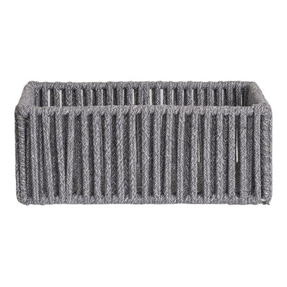 Set of 3 Storage Baskets Gray – Cotton &amp; Metal – House Nordic