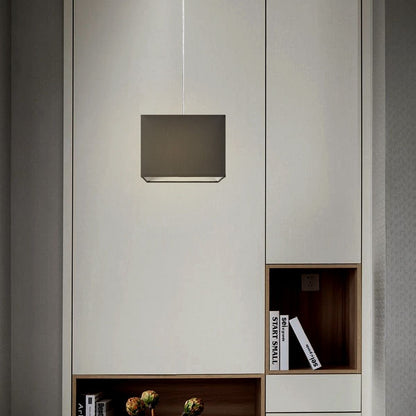 Block pendant lamp with lampshade, E27, anthracite, 20cm