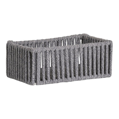 Set of 3 Storage Baskets Gray – Cotton &amp; Metal – House Nordic