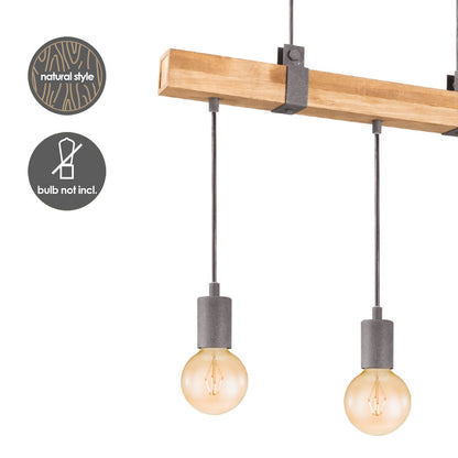 Denton pendant lamp - wood - 60x14x128cm