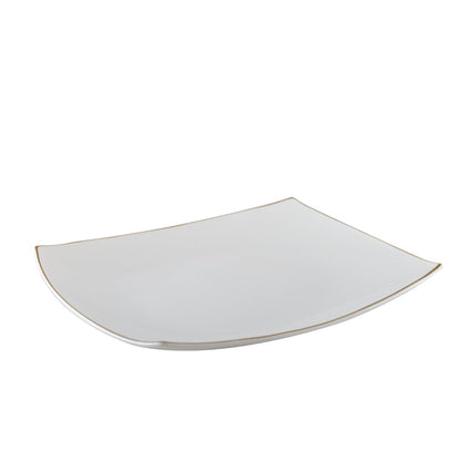 Rectangular dish with gold rim, 35 x 25 cm