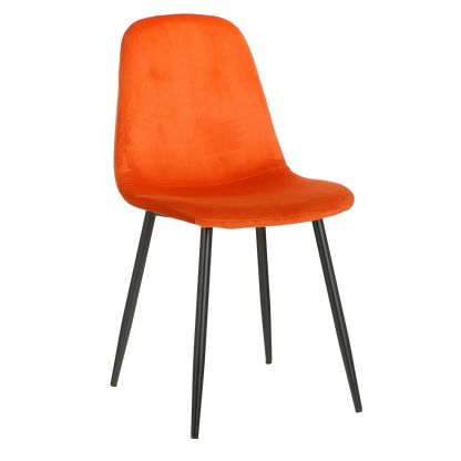 Montelli Dining Chair - Velvet - Orange