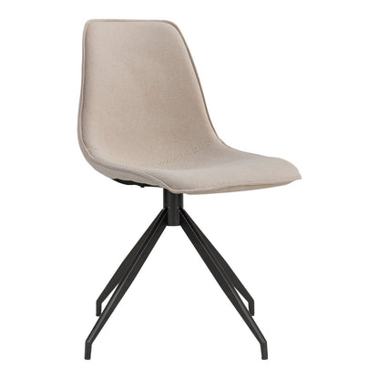 Monaco Dining Chair - Dining Chair with Swivel Knob, Sand with Black Legs, HN1230 - Set of 2