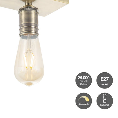 Wall spotlight Nitro - incl. dimmable LED lamp - brass