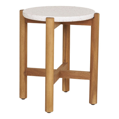 Terracina Bijzettafel – Natuurlijke Elegantie met Terrazzo Top