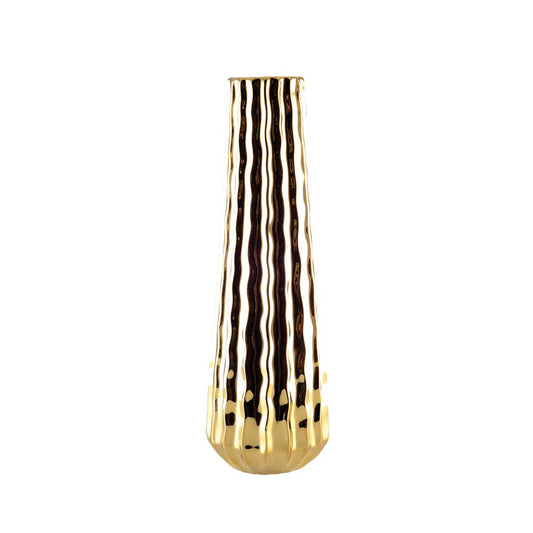 Briljante gouden vaas 10.5x10.5x35.5 cm