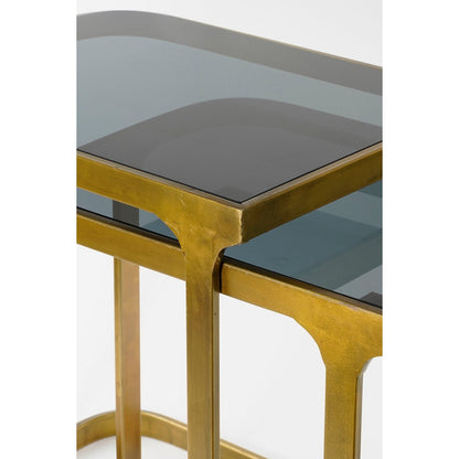 Kevin Side Table - Set of 2 - L48 x W37 x H52 cm - Metal - Gold