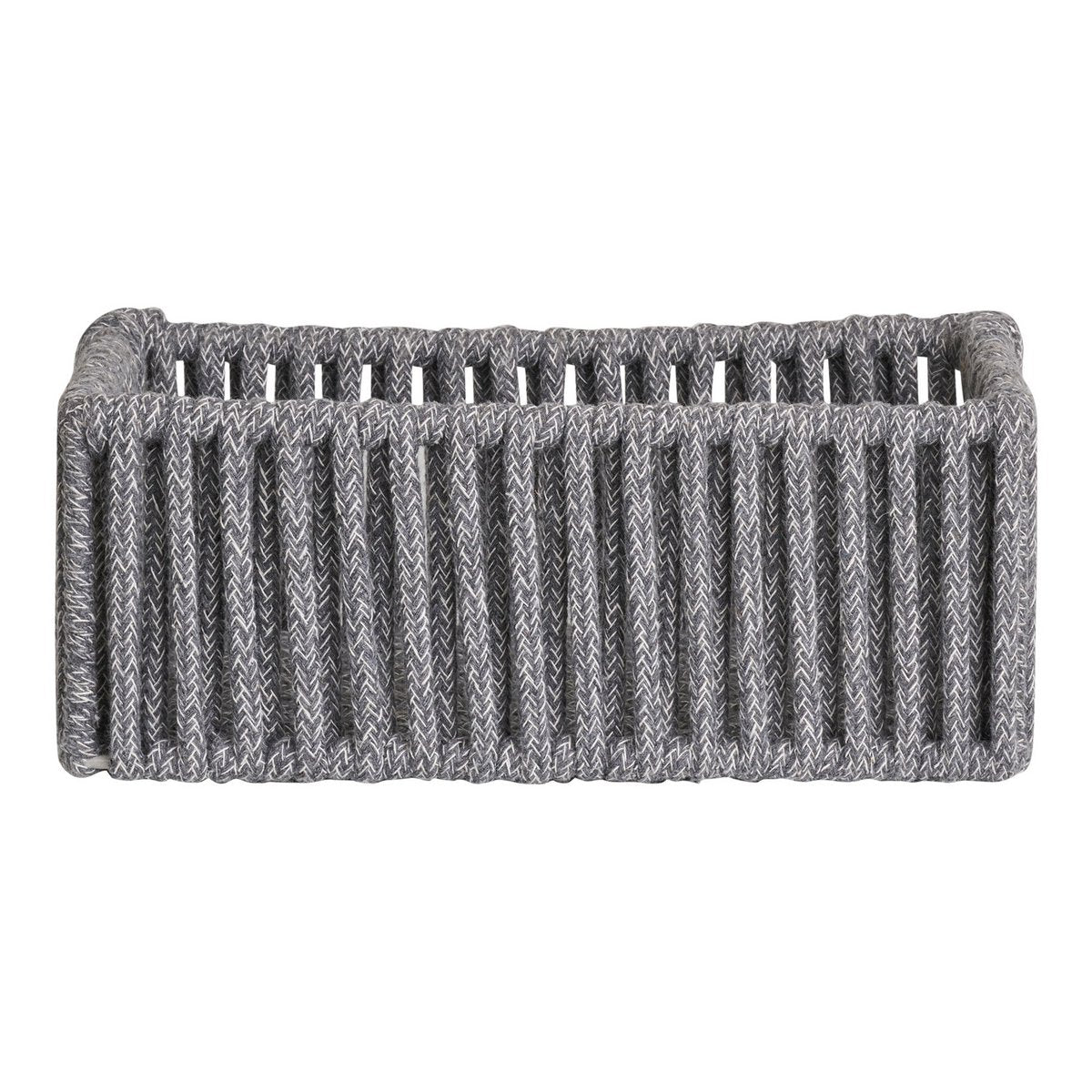 Set of 3 Storage Baskets Gray – Cotton &amp; Metal – House Nordic
