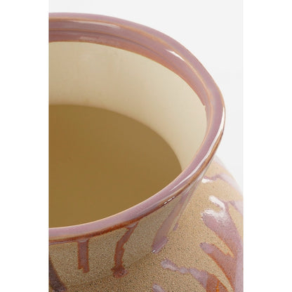Javi Vase - H28 x Ø28 cm - Ceramic - Pink, Beige