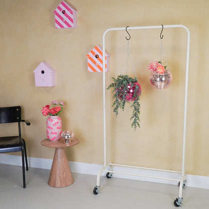 Clothes rack - Storage rack with wheels - Sand colored