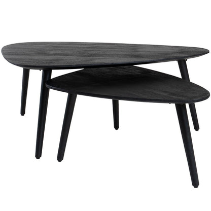 Table basse Jamal – Bois de manguier noir – Lot de 2
