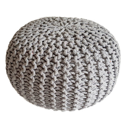 Gebreide Poef Ø 45 cm – Handgemaakt |woon-meubel.nl