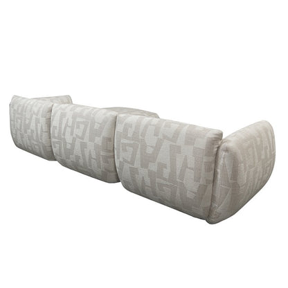 Bank Amsterdam 4 Seater + Ottoman White Glyphs