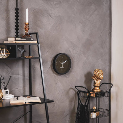 Wandklok – Rond – Metaal & Glas – Zwart – 25 cm | woon-meubel.nl