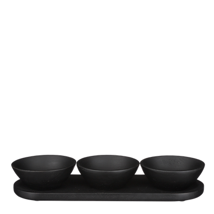 Tomar Bowls and Tray - 200 ml - 100% FSC Mango Wood - Black