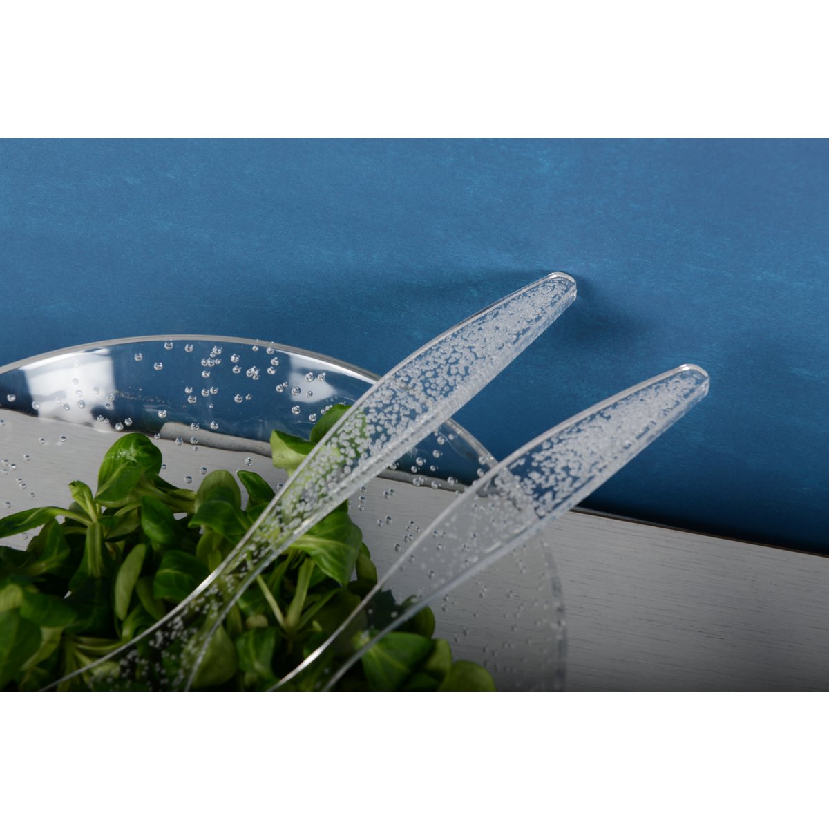 Saladebestek – Acryl Transparant met Bubbels – 30 cm