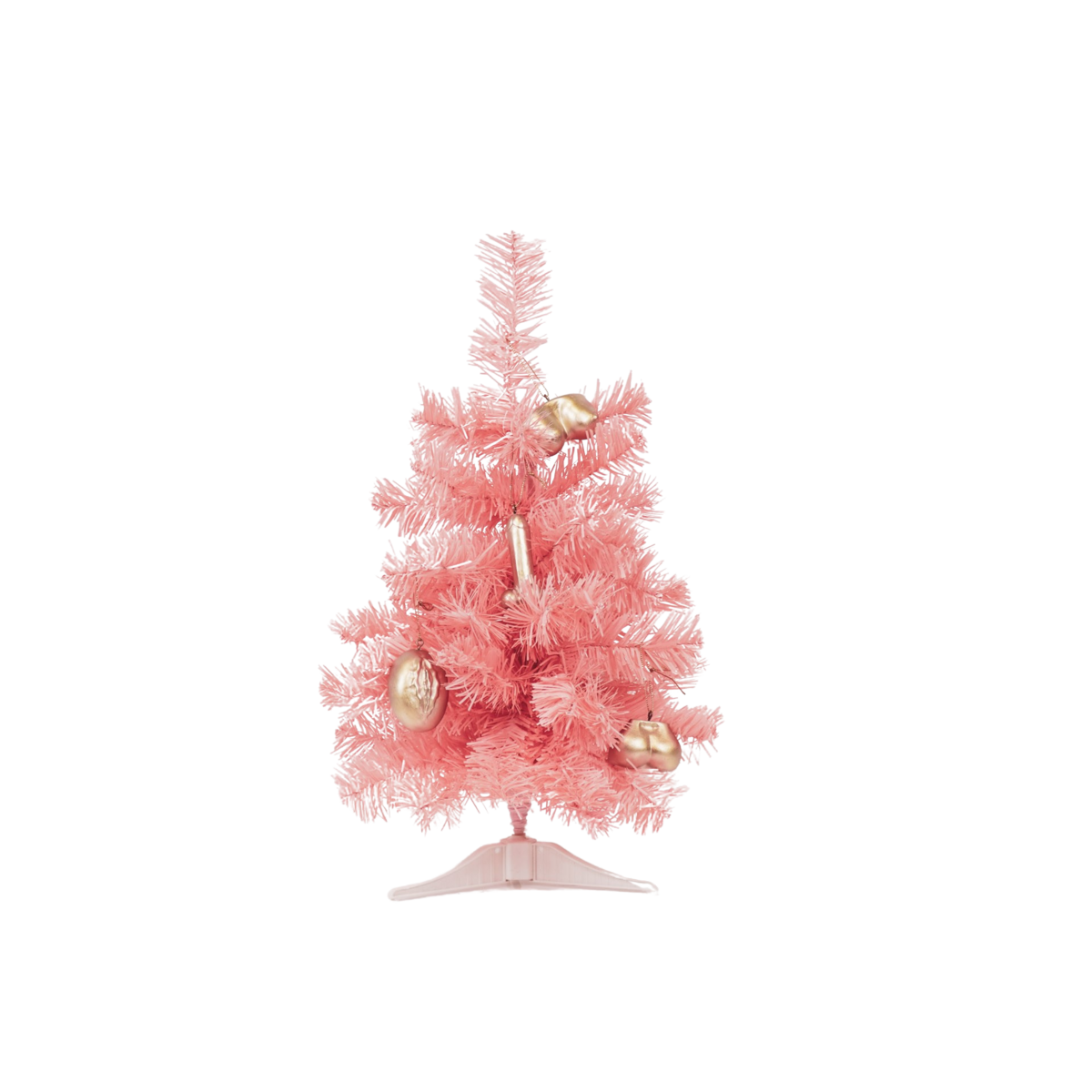 Kunstboom - Kerstboom met led-verlichting - Roze - 50cm