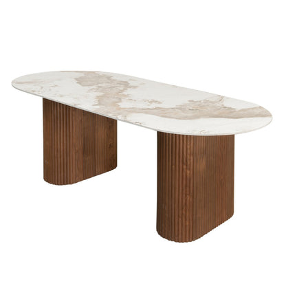 Urban Chique Eettafel Keramiek Marmer |woon-meubel.nl