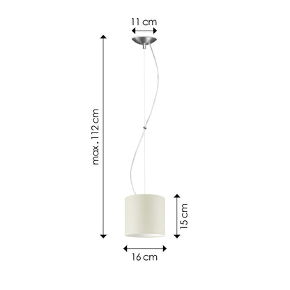 Deluxe pendant lamp with lampshade, E27, warm white, 16cm