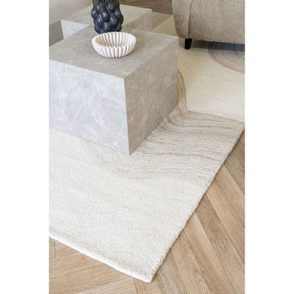 Vloerkleed Handgetuft Vloerkleed – Lichtbruin/Ivoor |woon-meubel.nl