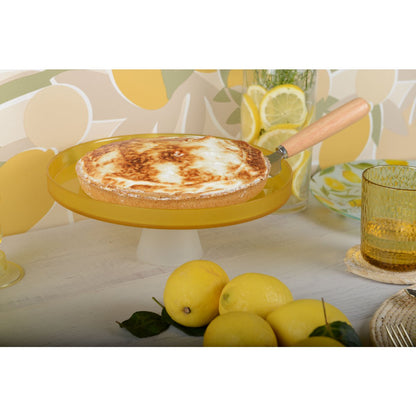Taartplateau op Voet – Citroengeel Glas, 28 cm |woon-meubel.nl