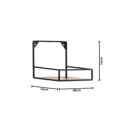 Wandplanken Set van 2 – Metaal Zwart – 20x16 & 40x16 cm