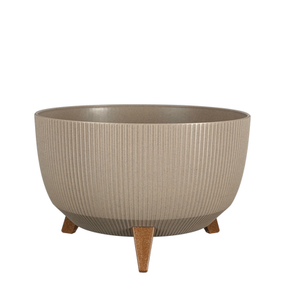 Doppio Flower Pot on Legs - Polypropylene - FSC Mix - Taupe