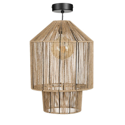 Lampe à suspension Elsa - H49 x Ø35 cm - Jute - Marron clair