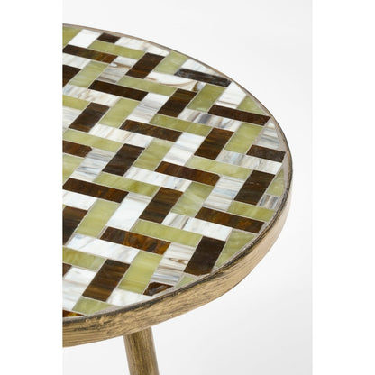 Table d'appoint d'extérieur Alanza - H52 x Ø39 cm - Métal - Vert