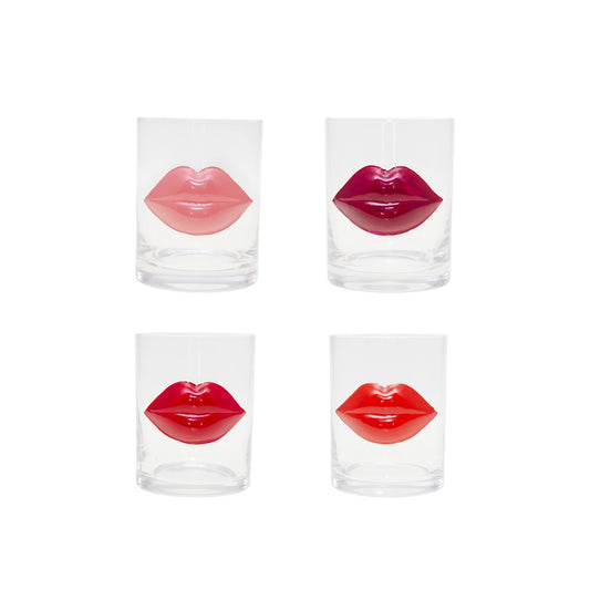 Waterglazen “Kus” – Set van 4 – Transparant Glas – Stijlvol Design