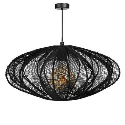 Kanti Hanglamp - H20 x Ø41 cm - Metaal - Zwart |woon-meubel.nl