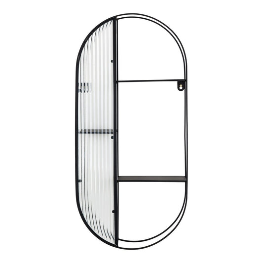 Wandplank van Glas & Zwart Staal | 3 Planken | woon-meubel.nl