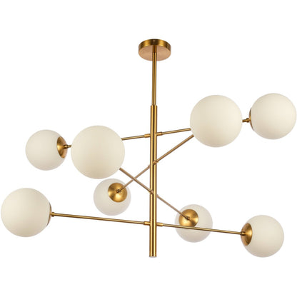 Pendant lamp Nepal White Gold 8-Light