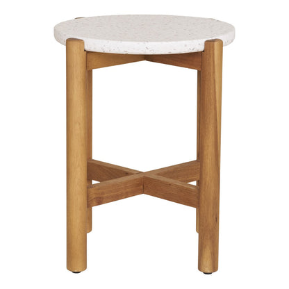 Terracina Bijzettafel – Natuurlijke Elegantie met Terrazzo Top