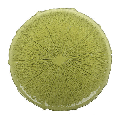 Groene platte plaat 28 cm - citroen