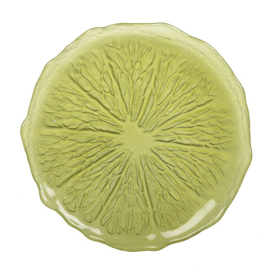 Aulica Citroenvormig Dessertbord – Groen Glas – 21 cm |woon-meubel.nl